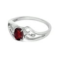 thumbnail image 3 of 14k White Gold Oval Garnet And Diamond Ring, 3 of 6