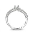 thumbnail image 5 of Bow Jewel Brilliant 0.98 Ct Round Cut Diamond Engagement Rings - 14K White Gold Plated Solitaire with Accent Ring - Solitaire with Accent Rings for Women's - Solo Stone Wedding Diamond Ring, 5 of 9