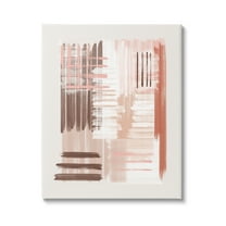 Stupell Industries Hatched Pink & Brown Composition Abstract Painting Gallery Wrapped Canvas Print Wall Art, 36 x 48
