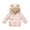 Pink, variant on Toddler Puffer Jacket Boys Cartoon Print Full-Zip Long Sleeve Warm Bear Hooded Outdoor Coats Windproof Winter Jacket for Girls 18-24 Months