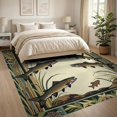 thumbnail image 3 of ODIKA 8'x10' Washable Area Rug Durable, Non-Slip Hooked Fishing Lake Trout Nautical Border Lure Novelty Vintage for Living Room, Under Sectional, Family, 3 of 7