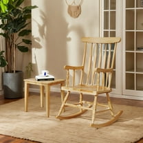 Yardi Yarda Rocking Chair with Solid Wooden Frame, Patio Rocking Chair for Outdoor as Yard, Natural