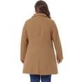 thumbnail image 4 of DARING DIVA Women's Plus Size Full Lined Side Pocket Single Breasted Coats 3X Camel, 4 of 6