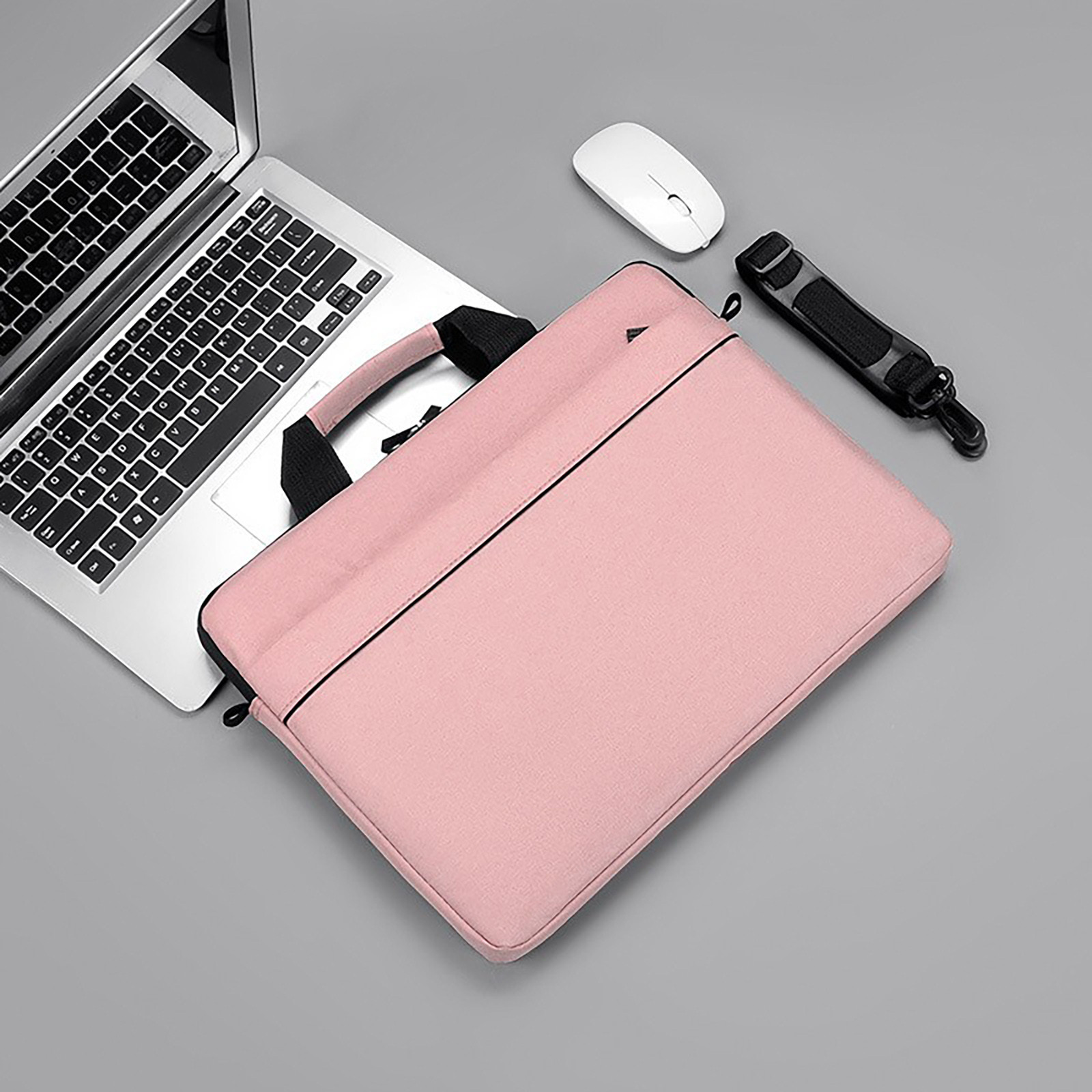 Wovilon Laptop Bag 15.6 Inch Briefcase Shoulder Bag Water Repellent Laptop Bag Satchel Tablet Bussiness Carrying Handbag Laptop Sleeve for Women and Men-Pink - image 5 of 7