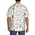 thumbnail image 5 of KLL Coffee Print Men's Shirt Short Sleeve Button Down Summer Cuba Beach Shirts- XX-Large, 5 of 7