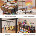 thumbnail image 7 of Art cart 3 Tier Rolling Cart - Utility Cart with Storage Drawer and Wheels Versatile Art Craft Organizer for Home Office or Studio Ideal for Storing Brushes Paints Brown, 7 of 7