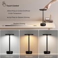 thumbnail image 2 of 2 Pack Rechargeable Cordless Table Lamps, Portable 5000mAh Battery Table Light, 3 Color Stepless Dimming LED Table Light with Memory Function, for Outdoor/Dinner/Patio/Restaurant.(Gold), 2 of 7