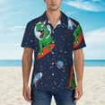 thumbnail image 2 of Disketp Hawaiian Shirts For Men,Dinosaur Astronaut Space Surfing Print Mens Casual Short Sleeve Button Down Shirts Beach Shirt, 2 of 7
