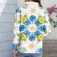 thumbnail image 6 of Minjewel Women's Casual Hawaiian Print Button Down Shirt Long Sleeve with Collar Floral Design Top for Spring Summer Fashion Beach Party Outfit,Yellow,3XL, 6 of 6
