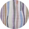 thumbnail image 2 of Addison Rugs Mayfield Premium Machine Washable Transitional Stripes Lavender Round Rug, 8' x 8', 2 of 6