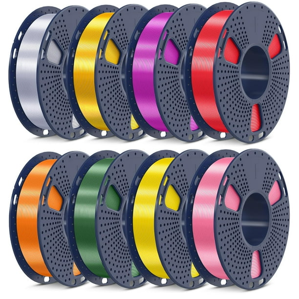 Filamento para impresora 3D SUNLU PLA Silk, 1,75 mm, 250 g x 8 rollos