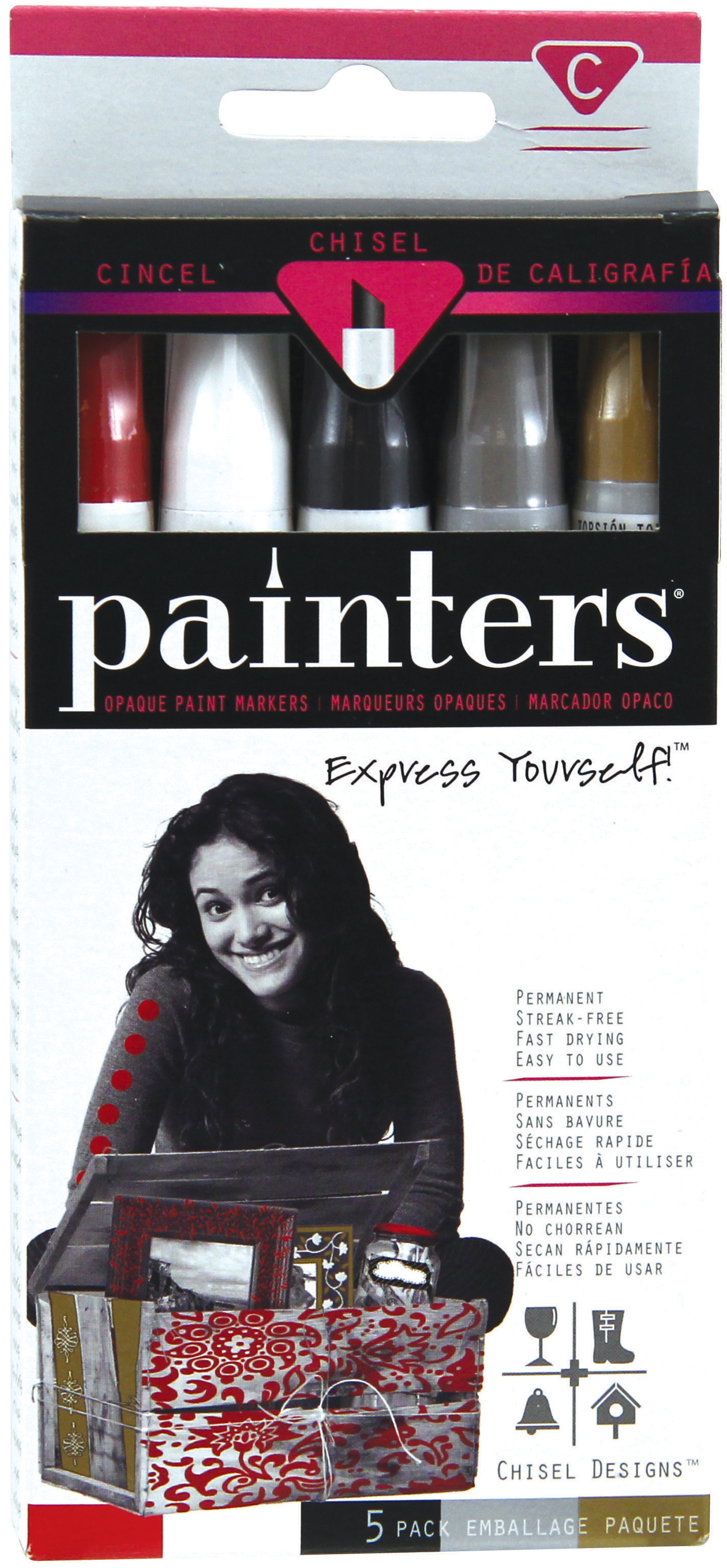 Marqueurs de peinture opaques Elmer’s Painters – Ensemble de 5 embouts de calligraphie