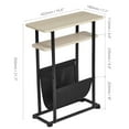 thumbnail image 3 of Narrow Small Side Table for Small Spaces - Slim End Table with Magazine Rack - 2 in 1 Narrow End Table Living Room - Skinny Bedside Table Nightstand Bedroom Thin Side Table, Oak, 3 of 10