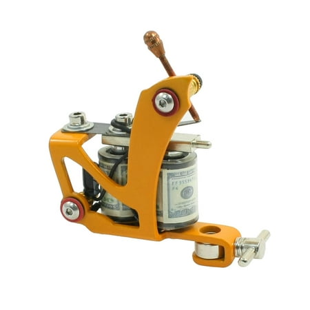 Unique Bargains 10-Wraps Coils Linear Tattoo Machine Secant Gun Makeup Tool Cast Iron Orange