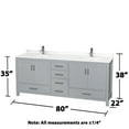 thumbnail image 2 of Wyndham Collection WCS141480DWHWQUNSM24 Sheffield 80" Free Standing Double Basin Vanity, 2 of 7