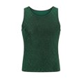 thumbnail image 4 of YAYUBA Men's Sequin Sleeveless Tank Top Sparkly Rave Metallic T-Shirt, Dark Green, M, 4 of 4