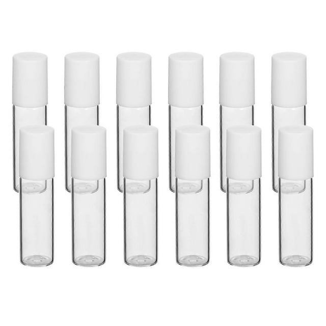 Glass Roll on Bottles Refillable Roller Bottles Storage Holder Traveling Transparent Lightweight 12Pcs