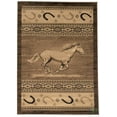 thumbnail image 2 of Handcraft Rugs Cabin Rug  Lodge, Cabin Nature and Animals Area Rug  Modern Southwestern Design Cabin Area Rug  Abstract, Chocolate-Horse/Horse Shoe 5x7 feet, 2 of 8
