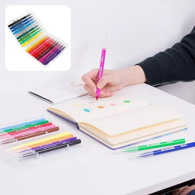 Discount Qaailabf Watercolor Pens For Watercolor Effects And Calligraphy,Flexible Nylon Brush Tips,1.5ml Capacity,Paint Markers For Drawing, Journaling, And Gift