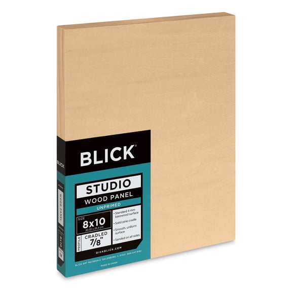 Blick Studio Artists' Wood Panel - Flat Cradle, 8" x 10", 7/8" Cradle