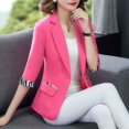 thumbnail image 1 of Nouvelle Veste de Petit Tailleur pour Femmes Printemps Été Automne, Haut à Demi-Manches, Style Coréen, Coupe Ajustée, Tailleur Décontracté, Manches Courtes, 1 of 6