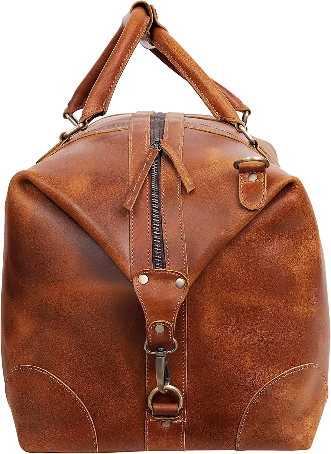 24" Leather Buffalo Travel Case Duffel Luggage Bag, Gym Travel Tote Duffel, Overnight Weekender