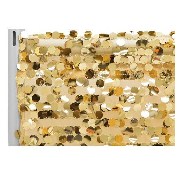 1 Pc, Large Payette Sequin 8Ft H X 52" W Drape/Backdrop Panel - Gold For Wedding, Baby Shower, Quinceanera/Sweet 16, New Years Bash, Anniversary Party