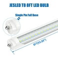 thumbnail image 3 of CNSUNWAY Single Pin Fa8 T8 LED Tube 8ft Light Bulbs V shape, 90W 5000K Daylight,10800LM Ballast Bypass, CLear Cover, ETL Listed, 4-Pack, 3 of 4