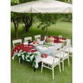 thumbnail image 3 of Outdoor Tablecloth with Umbrella Hole and Zipper, Red Snowman Christmas Rectangle Table Cloth 52x70 Inch Waterproof Tablecloth, Xmas Tree Snowflake Rustic Winter Picnic Table Cover for Patio Camping, 3 of 7