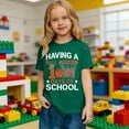 thumbnail image 2 of Girls Short Sleeve Tops Casual Crewneck Loose Fit Shirt T Shirt for Girls 10-12 Graphic Tee Shirts Toddler Kids Clothes Size 6-7 Years,2-Green, 2 of 4