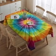 thumbnail image 2 of Colorful Rainbow Tie Dye Spiral Pattern Rectangle Tablecloth 60"x84",Waterproof Polyester Rectangle Table Cloth, Wipeable Spillproof Polyester Tablecloth for Dining, Camping, Indoor and Outdoor, 2 of 4