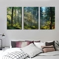 thumbnail image 3 of Ullo0ord Canvas Wall Art Painting One Panel Nature Forest Sunshine Through The Tree Artwork Prints, Modern Framed Canvas Wall Decorations for Living Room Bedroom Bathroom, 3 of 4