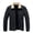 Black, variant on Mens Quilted Padded Jacket Sherpa Lined Fuzzy Collar Winter Insulated Coat Warm,Full Zip, Waterproof, Chest Zipper Pocket for Casual, Travel, Outdoor, Snow