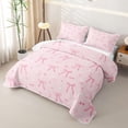 thumbnail image 3 of Erosebridal Kawaii Ribbon Bowtie Kids Twin Quilt Set,Girls Pink Bow Twin Coverlet Set,2-Piece, 3 of 7