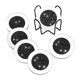 thumbnail image 3 of Posavasos redondos de cristal espejado de 4 pulgadas, ideales como regalo de inauguración de casa o como posavasos con diseño de diamante triturado. Negro, 3 of 9