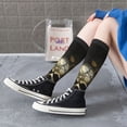thumbnail image 5 of Naloa Vintage Gold Leaf Skull Thigh High Socks Extra Long Stretchy Sock Women Over Knee High Opaque Stocking Daily Wear, 5 of 6