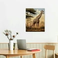 thumbnail image 3 of Acheng  Safari Wall Art Mom and Baby Zebra Giraffe and Elephant Canvas Painting Stretched and Framed Africa Animal Artwork for Home Office Wall Decor 16x20 in, 3 of 5