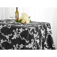 thumbnail image 1 of Wedding Linens Inc. 90" x 156'' Rectangular Ribbon Taffeta Tablecloth for Wedding, Luxury Events, Party use - Black & White, 1 of 1