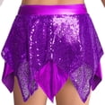 thumbnail image 6 of Raenseen Girls Sequin Jazz Dance Outfits Sleeveless Halter Crop Top with Flared Skirt Salsa Samba Ballroom Performance Wear Purple 10, 6 of 7