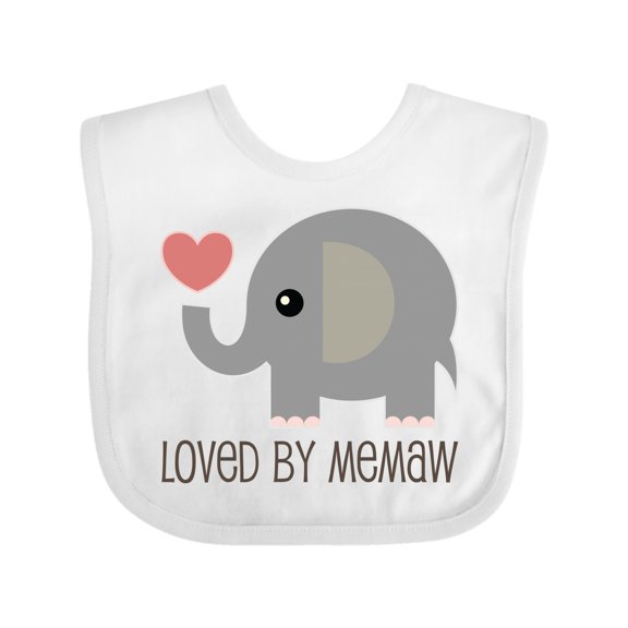 Inktastic Loved by Memaw Grandchild Boys or Girls Baby Bib