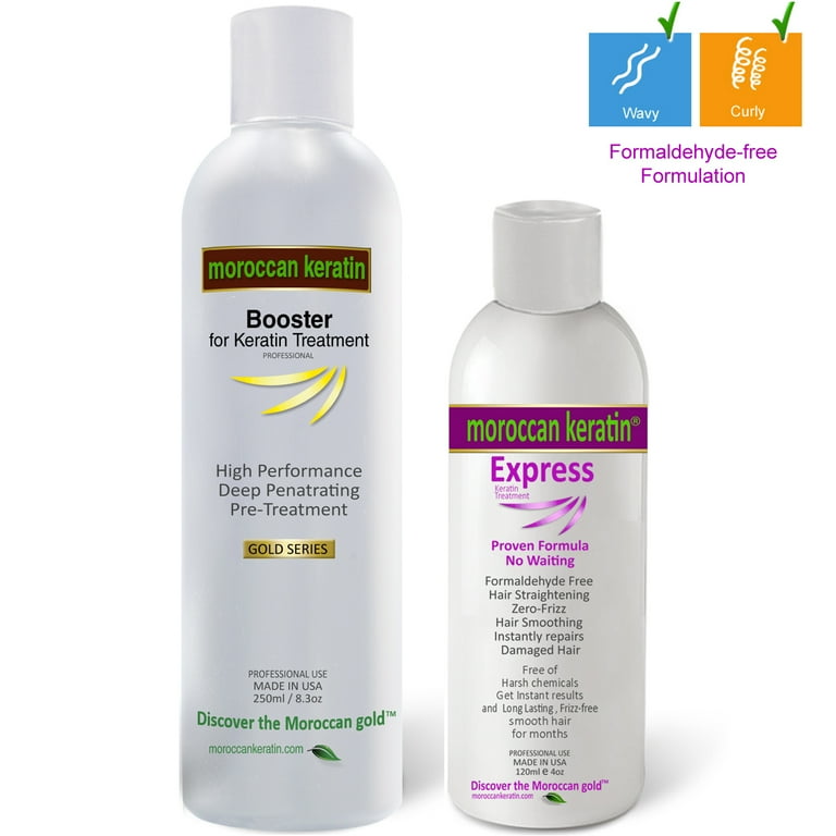 Moroccan Keratin Formaldehyde Free Express Smoothing Straightening Blowout Keratin Hair Treatment No Wait Formula Instant results 120ml Treatment and
