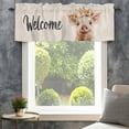 thumbnail image 4 of Cute Pig Valances for Windows Welcome Rod Pocket Curtain Valance Window Treatment Short Curtains for Kitchen Living Room, 54"x18", 4 of 9