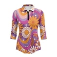 thumbnail image 2 of Binienty Boho Flower Women Sport Cloth Golf Tennis Shirts Soft and Comfortable Quarter Zip with Collar Shirt Machine Washable for Golf,Tennis,Hiking,Running,Gym, 2 of 7