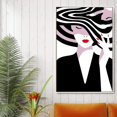 thumbnail image 2 of IDEA4WALL Framed Canvas Print Wall Art Stylish Portrait of Side Profile Woman Pop Culture Fashion Illustrations Modern Art Chic Fun Ultra for Living Room, Bedroom, Office - 16"x24" White, 2 of 4