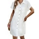 thumbnail image 2 of Vestido Zeagoo blanco de algodón y lino con cuello en V casual para mujer, 2 of 6