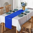 thumbnail image 3 of PENGXIANG 1 Pack Plastic Table Cloth Cover + 1 Pack Satin Table Runner for Parties  Disposable Tablecloth for Rectangle Tables  Birthday Wedding Graduation Mather Valentine‘s Day Christma, 3 of 8