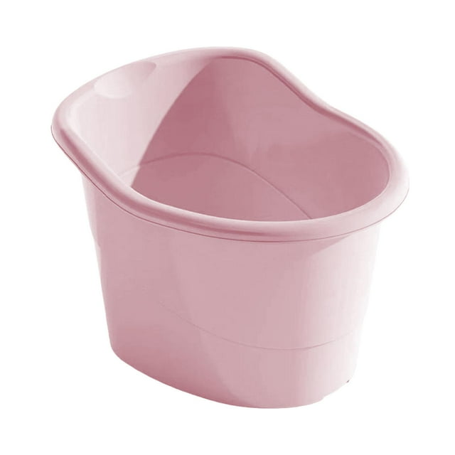 Cubo de baño para bebés, bañera para niños, base antideslizante, cómodo asiento de baño para sentarse y sumergirse, para niños de 5 a 8 años Rosa