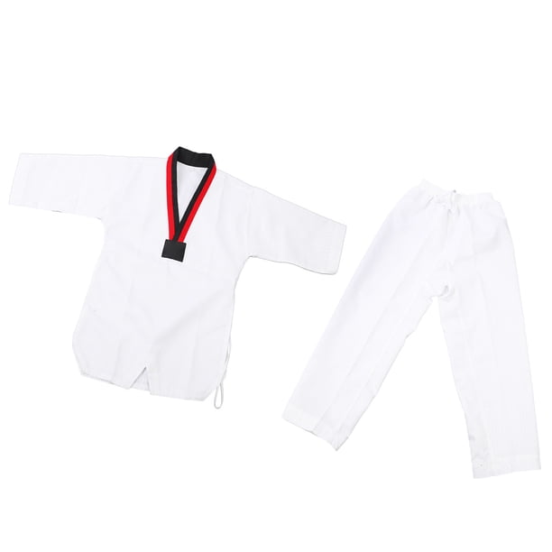 Uniforme de Taekwondo Uniforme de Taekwondo Modelo a Rayas Poliéster Algodón con Cinturón Ropa de Entrenamiento de Artes Marciales para la Práctica ANGGREK Otros
