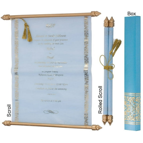 Wedding Invitations Scroll Cards Kits with Box