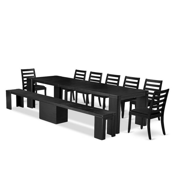 Luxe by East West Furniture 9-piece Modern Dining Room Table Set a Rectangular Dining Table